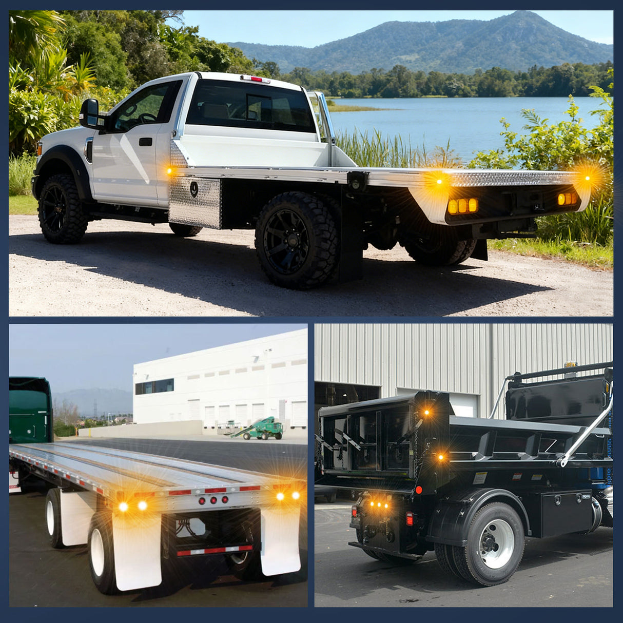 Side Marker Clearance Lights 2 Inch Amber Round Side Marker Light (5 Pcs)