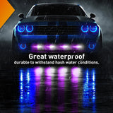 Nilight 4PCS 6 LED Purple and White Emergency Warning Strobe Lights