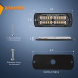 Nilight 4PCS LED Strobe lights 12V 24V Sync Feature Amber 24LED Emergency Hazard Warning Lights with Controller Hard Wire or Cigarette Lighter Plug for Car Truck RVs Campers