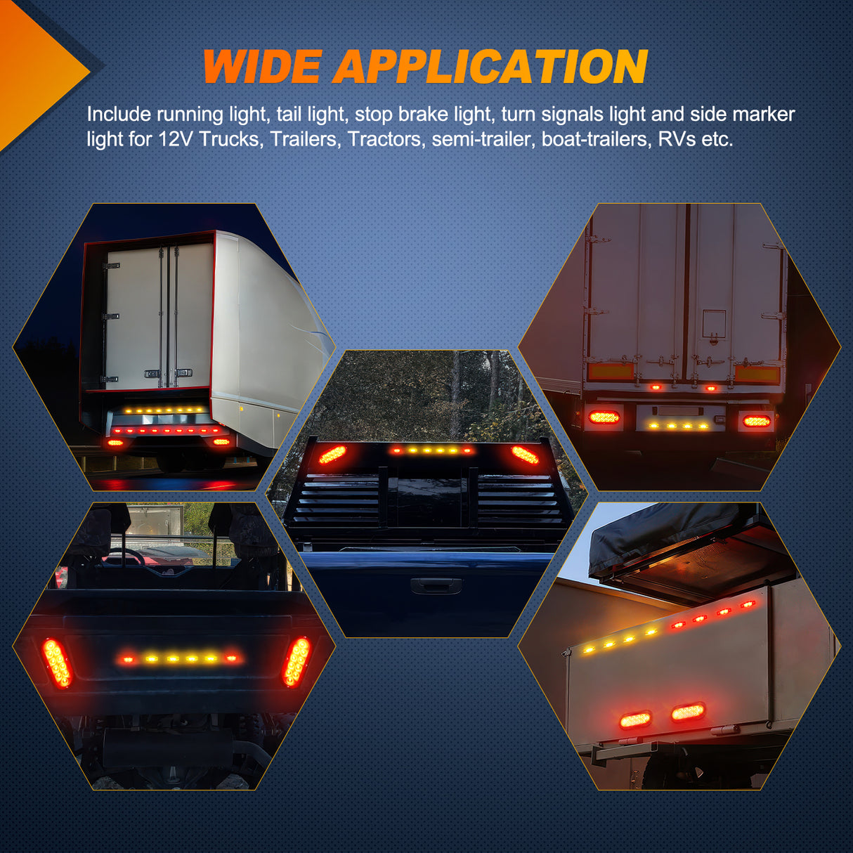 Nilight LED Trailer Light Kit 6 Inch Oval Stop Turn Tail Light Red Amber Side Marker Light Waterproof Surface Mount for 12V Utility Trailer Boat Camper RV Trucks Van Caravan