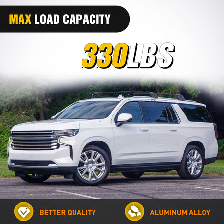 Roof Rack Roof Rack Cross Bars Compatible with Chevrolet Tahoe Suburban GMC Yukon Cadillac Escalade 2021 22 23 2024, Adjustable Aluminum Car Crossbars for Cargo Carrier Luggage Box Kayak Tent Snowboard