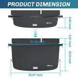 Nilight Cargo Cover Fit for VW Volkswagen Tiguan 2018 2019 2020 2021 2022 2023 2024, Retractable Privacy Security Shield Shade Rear Trunk Cover, with Trunk Storage Net
