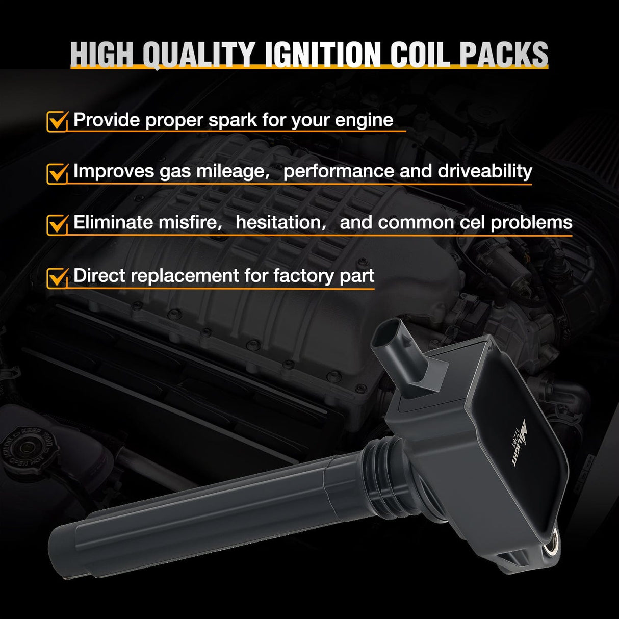 ignition coil pack 6pcs Ignition Coil Pack UF648 Fit for Jeep Dodge Chrysler 2011 2012 2013 2014 2015 2016 Grand Cherokee Wrangler Town&Country Avenge Challenger Charger Durango RAM1500 V6 3.6L