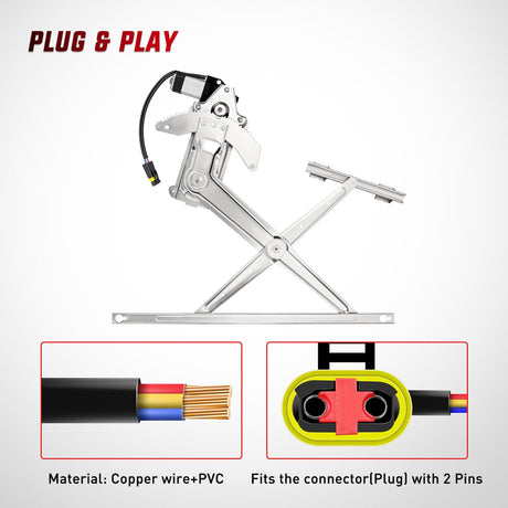 Nilight 741-752 Power Window Regulator and Motor Front Passenger Side Compatible with Dodge Ram 1500 1994 1995 1996 1997 1998 1999 2000 2001,Ram 2500 3500 1994-2002,Front Right Side