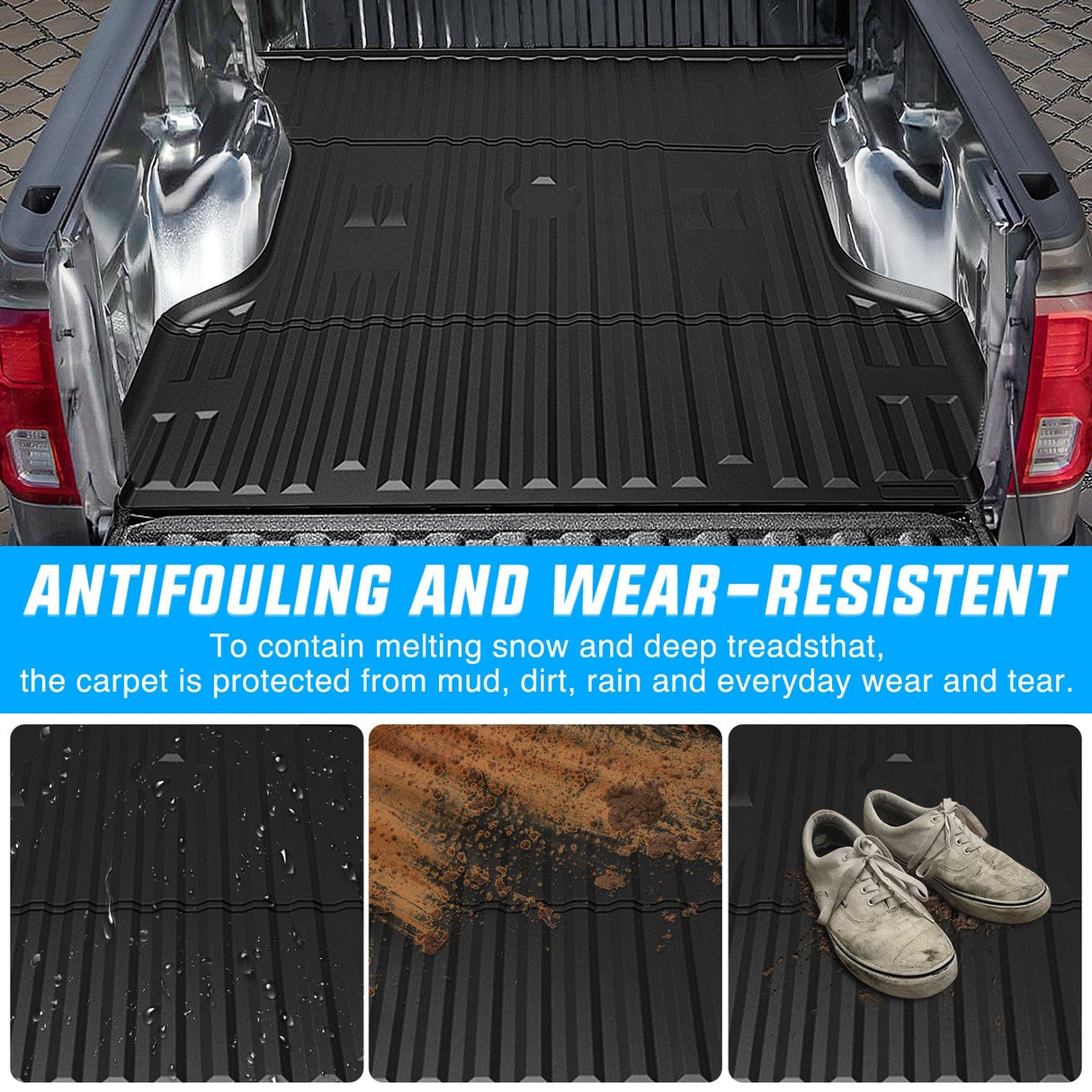 Nilight Truck Bed Mat 6.8 FT for 1999-2016 Ford F250/F350/F450 Super Duty, TPE Heavy-Duty Pick-up Bed Liner for 1999-2016 Ford F Accessories, Anti-Slip Texture, All Weather Protection
