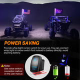 RGB Whip Light 1PC 2FT Lighted Antenna Whips with Remote & App Control DIY Chasing Patterns Brake Reverse Lights for ATV UTV Polaris RZR Can-am Dune Buggy Pickup Trucks Jeep