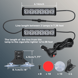 Nilight 12LED Emergency Strobe Traffic Advisor Light Bar 2 in 1 Red Blue Dash Warning Safety Flashing Lights Front/Rear Windshield Construction Lights for Trucks Cars Plow Police Firefighter Vehicles