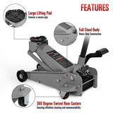 3 Ton Heavy Duty Floor Jack with Quick Lift Pump (5.3-19.69 inch Lift)