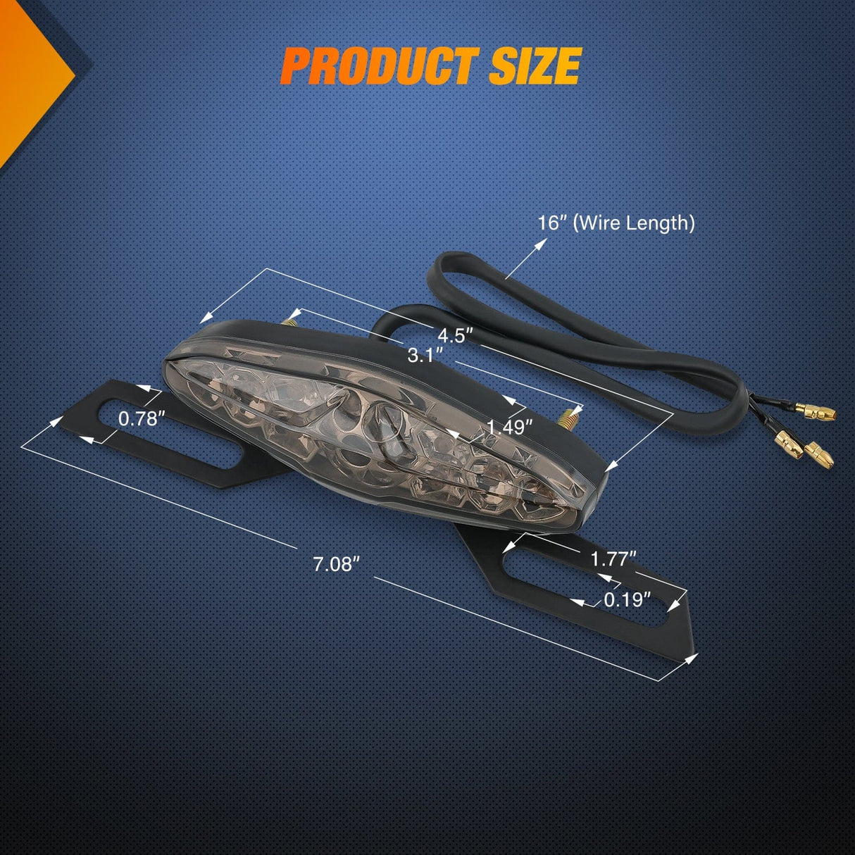 Taillight Assembly Motorcycle Tail Lights LED Brake Running Light with License Plate Bracket Dirt Bike Rear Lighting Compatible with Honda Yamaha Kawasaki Suzuki Chopper Turing Cruiser, Red