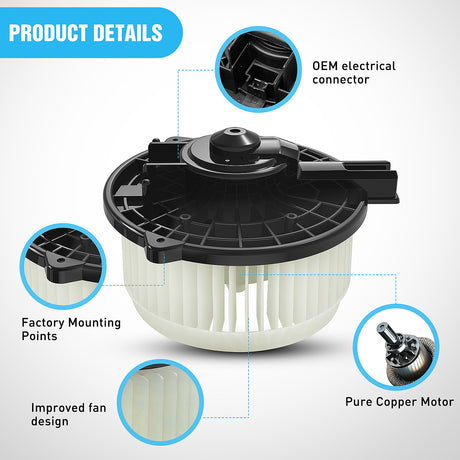 Nilight HVAC Blower Motor with Fan Fit for Hon-da Odyssey 2005 2006 2007 2008 2009 2010,Acura RL 2005-2011 2012 Replaces 79310-SHJ-A01, 79310-SJC-A02, 700192, 75735, PM9304