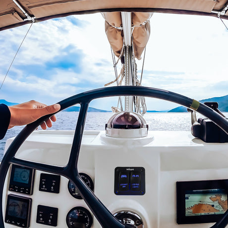 Nilight 90423B 2Gang Aluminum Laser LED Light Bar Rocker 12/24V 5Pin ON/Off Pre-Wired LED POD Lights Toggle Switch Panel with Blue LED for Marine Boat Car ATV UTV