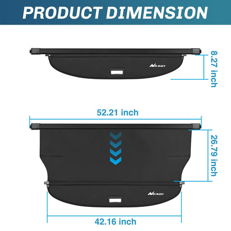 Nilight 2021 2022 2023 2024 2025 Nissan Rogue Retractable Trunk Cargo Cover With Trunk Storage Net