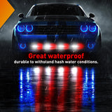 Nilight 4PCS 6 LED Red and White Emergency Warning Strobe Lights