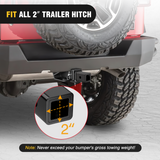 Nilight Trailer Hitch Receiver Adapter Reducer Sleeve 2 to 1-1/4 Inch with 5/8Inch Hitch Pin and Clip Hitches Towing Accessories for Tractor Bucket RV UTV Truck Bike Rack Cargo Carriers Carbon Steel
