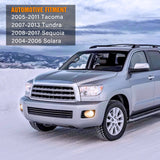 Fog Light Assembly Compatible with Toyota 2005 2006 2007 2008 2009 2010 2011 Tacoma 2007-2013 Tundra 2008-2017 Sequoia 2004-2006 Solara Smoke Lens w/H10 42W Bulbs