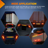 Tail Brake Turn Reverse Lights LED Trailer Light Kit 6 Inch Oval Stop Turn Tail Light Red Amber Side Marker Light Waterproof Surface Mount for 12V Utility Trailer Boat Camper RV Trucks Van Caravan