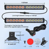 Nilight 24LED Emergency Strobe Traffic Advisor Light Bar 2 in 1 Amber White Dash Warning Safety Flashing Lights Front/Rear Windshield Construction Lights for Trucks Cars Plow Police Vehicles