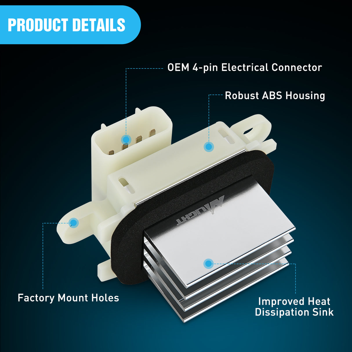 Nilight HVAC Blower Motor Resistor Fit for Ford F150 2009-2014, Ford Expedition, Lincoln Navigator Auto Temp Control 2009 2010 2011 2012 2013 2014 2015 2016 2017, Replaces BL3Z-19E624-A YH-1829