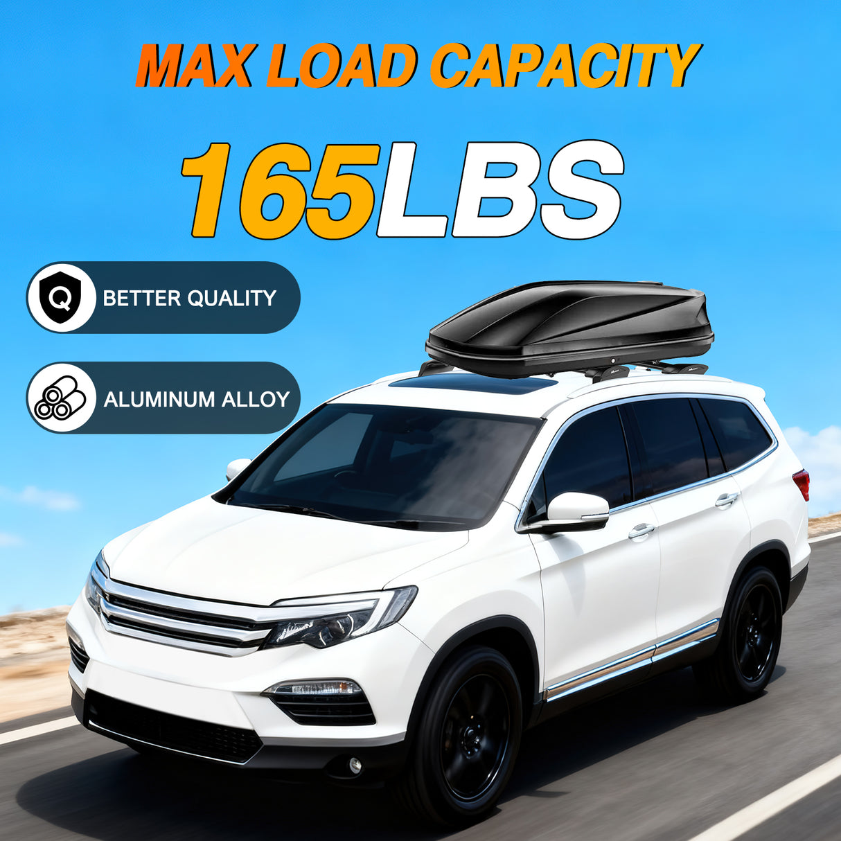 Aluminum Roof Rack Cross Bars Fit for Honda Pilot 2016 2017 2018 2019 2020 2021 2022 LX EX EX-L with Flush Rails Fixed Point