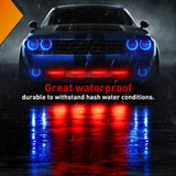 Nilight 4PCS 6 LED Red Emergency Warning Strobe Lights