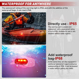 Nilight LED Safety Light 4PCS Red Marine Navigation Bike Tail Lights Three Modes Waterproof Reflective Gear Clip On Flash Strobe Indicator Lamp for Night Boating Fishing Cycling Jogging