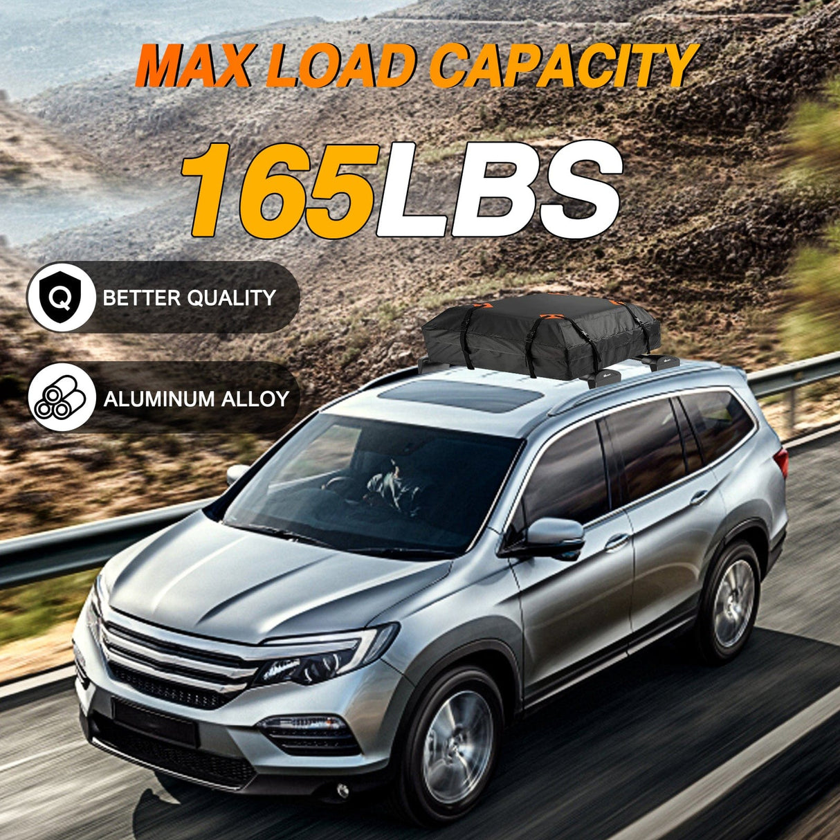Aluminum Roof Rack Cross Bars Fit for Honda Pilot 2016 2017 2018 2019 2020 2021 2022 LX EX EX-L with Flush Rails Fixed Point