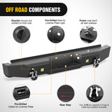 Nilight Rear Step Bumper Compatible with 2011 2012 2013 2014 2015 2016 3rd Gen Ford F250 F350 F450 Super Duty Pickup Truck Bumper with LED Lights, Sensor Holes and D-rings