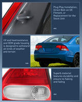 Taillight Assembly Compatible with 2006 2007 2008 Honda Civic Sedan Hybrid DX EX GX LX 4 Door Rear Lamp Replacement OE Style Driver Side