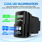 LED Light Bar & Spot Lights Dual Push Button Switch 12V ON Off Switches with Connector Wire Kit 1.54Inch x 0.83Inch Replacement for Toyota Tacoma Tundra 4Runner FJ Cruiser Hilux Fortuner