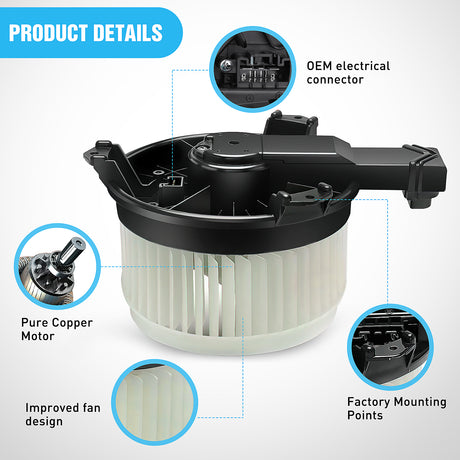 Nilight HVAC Heater Blower Motor Fan Fit for Honda Civic 2013 2014 2015, CR-V 2012-2016, Accord 2013-2017, Acura RDX 2015-2018, Acura ILX 2016-2017 Replaces#79310-T0A-A01 79310-T2F-A01