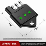 4 Way Flat Trailer Wiring Circuit Tester Male End Wire 4 Pin Test with Bright Light Indicator for Turn Signal Brake Tail Lights Trouble Shooting