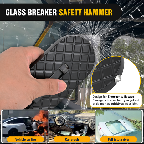 Nilight Car Door Step for Roof Access Universal Car Step Hook for Roof SUV Trucks Folding Aluminum Alloy Vehicle Door Latch Step Pedal With Glass Breaker Safety Hammer, Max Load 400lbs, 2 Pack Black