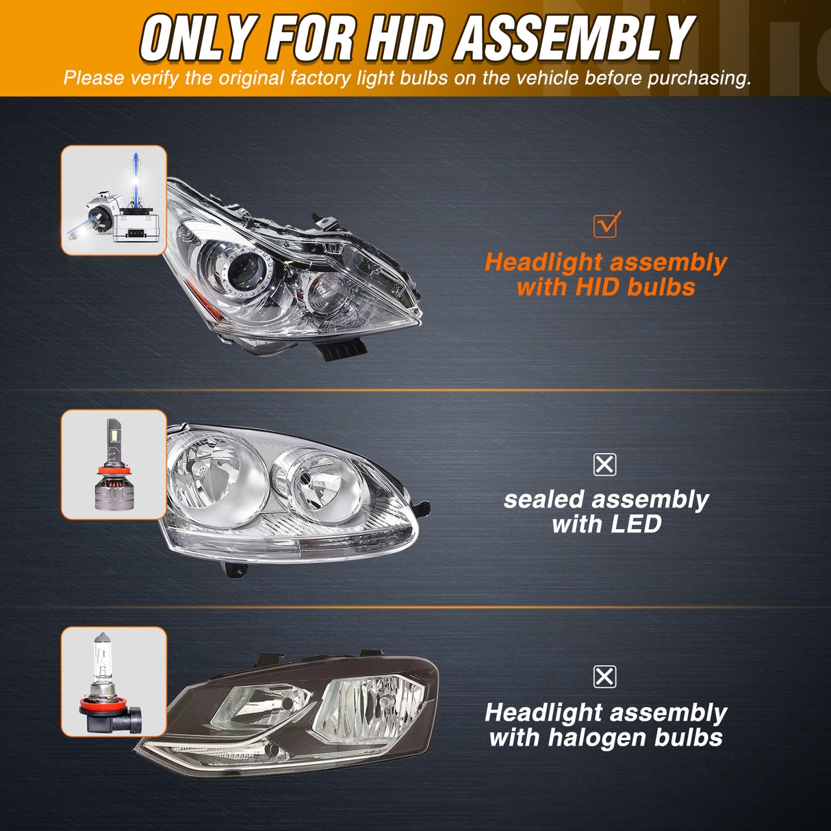 D3S HID Bulbs, 8000K Cool White D3S Bulb 35W High Low Beam Xenon Headlights Replacement, 2-Pack(NOT fit Halogen Headlight Assembly)