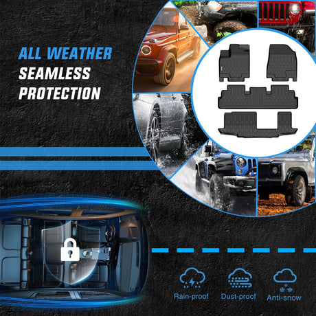 Floor Mat 2022 2023 2024 2025 Nissan Pathfinder 8 Seats 2022 2023 2024 2025 Infiniti QX60 7 Seats TPE Floor Mats