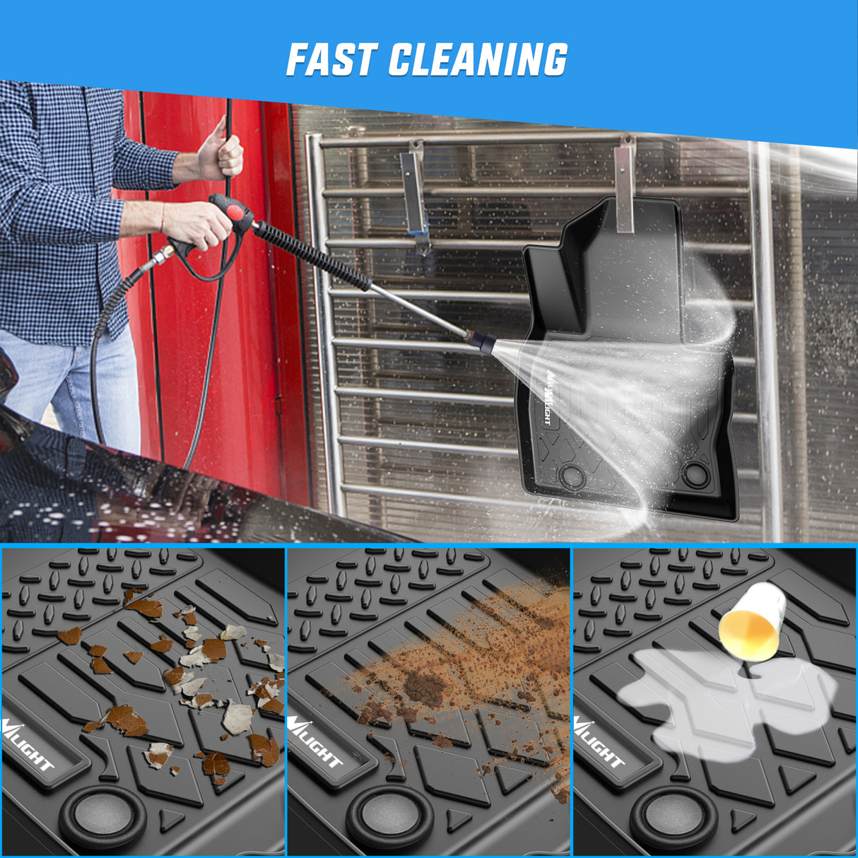 Floor Mats for Mazda CX-9 CX9 (7 Seat Only) 2016 2017 2018 2019 2020 2021 2022 2023 All Weather Custom Fit Heavy Duty Floor Liners