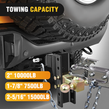 Nilight Adjustable Tri-Ball Trailer Hitch Mount 8 Inch Drop/Rise Hitch 1-7/8Inch 2Inch 2-5/16Inch Fits 2-Inch Receiver 15000lbs GTW for Heavy Duty Truck with Anti-Theft Pin