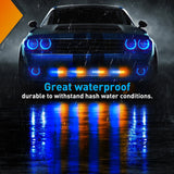 Nilight 4PCS 6 LED Yellow and Blue Emergency Warning Strobe Lights