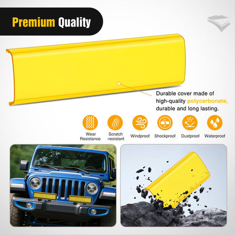 Nilight 2Pcs 12 inch Amber Light Bar Cover