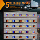 Nilight 12LED Magnetic Wireless Trailer Lights 2PCS Rechargeable Portable Hazard Beacon Warning Light Red and Blue Emergency Strobe Light for Trucks Trailers Vehicles Cars Bus Surface Mount