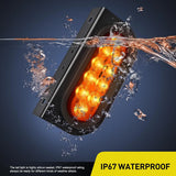 6 Inch Oval Amber Tail Lights flush Mount Grommets Plugs w/Mounting Brackets (Pair) Nilight