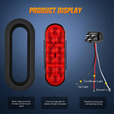 6 Inch Oval Red Amber White LED Trailer Tail Lights (6 Pcs) Nilight