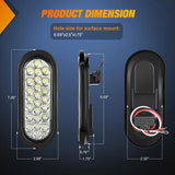 6 Inch Oval White 24Leds Trailer Tail Lights 4Pcs Nilight