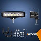 LED Work Light 6.3" 18W Flood Led Work Lights (Pair)