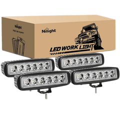 6.3 Inch 18W Spot LED Work Lights (2 Pairs)