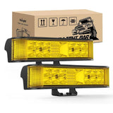 6.5 Inch 60W Amber Side Shooter Quadruple Row Spot Flood LED Light Bars (Pair) Nilight