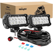 6.5 Inch 36W Double Row Flood LED Light Bar Kit | 10FT Wire 3Pin Switch