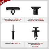 60 Pcs Fender Flare Rocker Moulding Clip Assortment 68039280-AA, 55156429-AA, 6503598, 6501559 Replacement for Jeep Wrangler Chrysler Ford GMC with 1 Fastener Remover Nilight