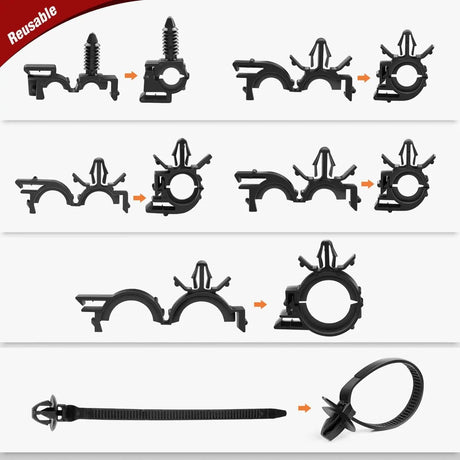 60 Pcs Universal Wiring Harness Routing Clip Assortment Kit Nilight