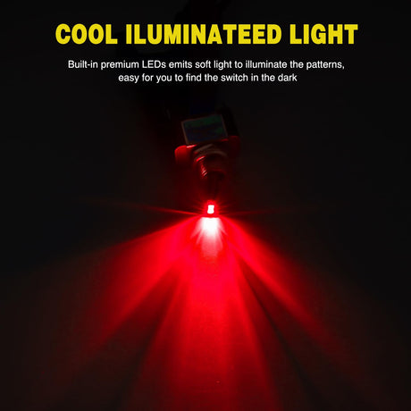 Nilight 5PCS LED Toggle Switch ON Off 12V 30A Red LED Lighted Metal Switches Heavy Duty SPST 3 Pin Rocker 12mm Mounting Hole for Automotive Cars Trucks Boats Racing Car