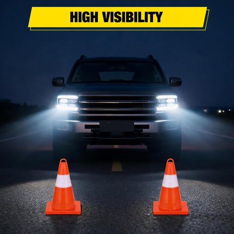 18 inch Traffic Safety Cones, 8  Pack Durable PVC Orange Cones with Reflective Collars for Road Safety, Parking, Construction Work, Sports Training